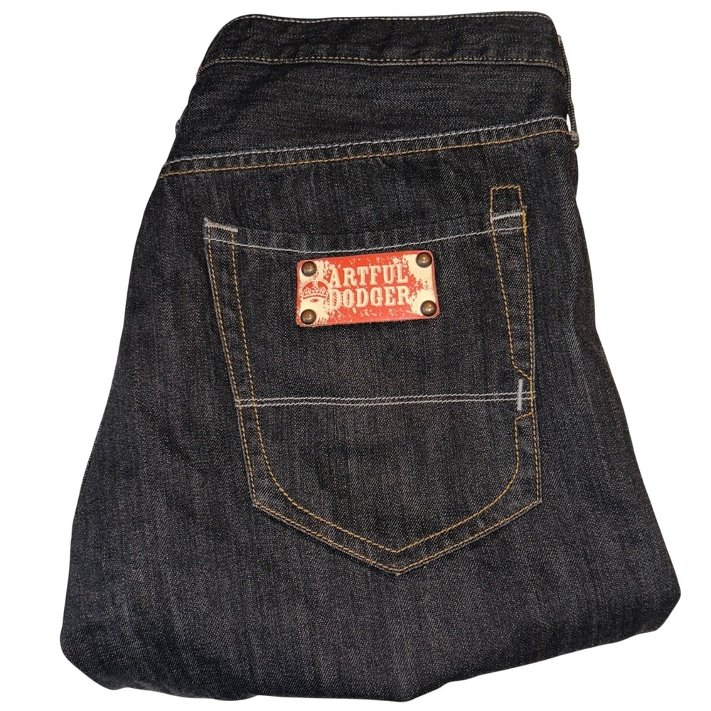 Artful Dodger Men's Blue Denim Baggy Jeans 38x34 Dark Wash Stylish Urban